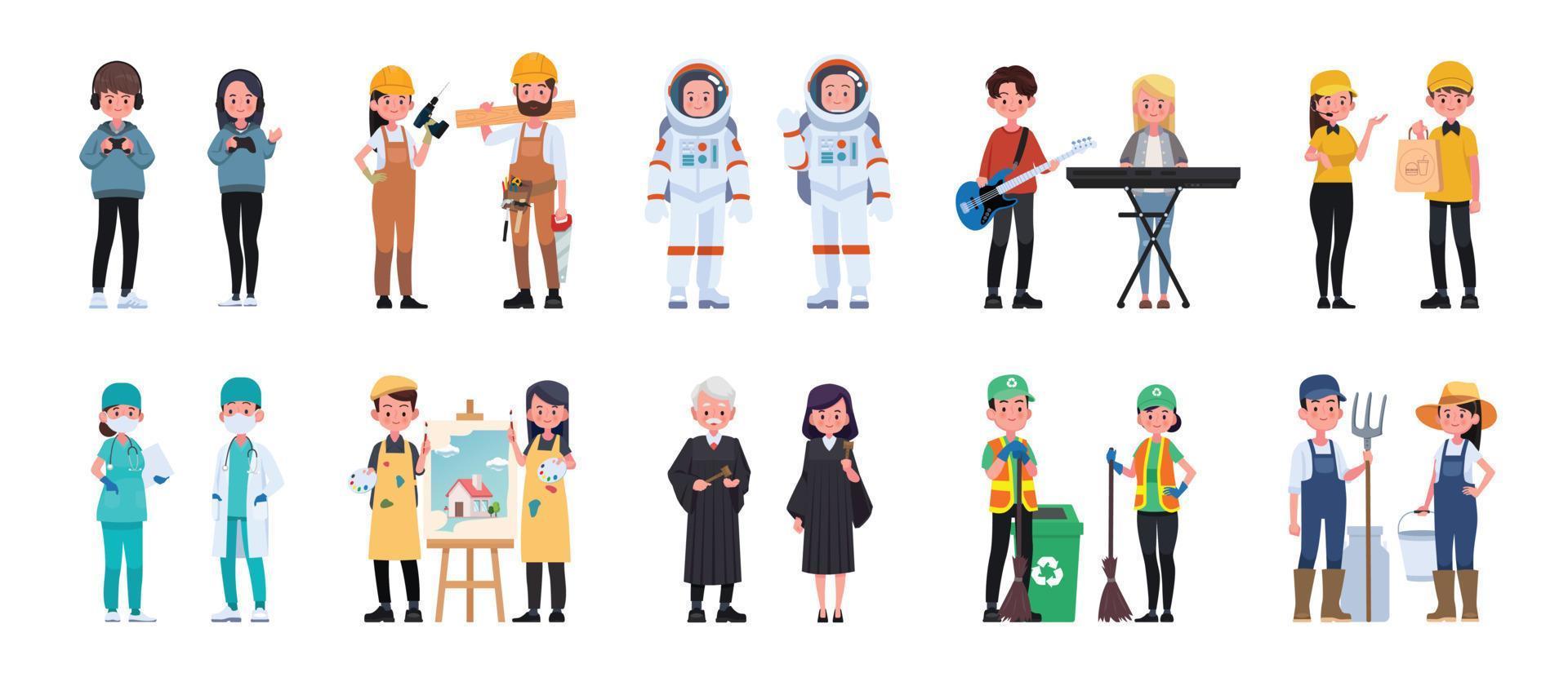 People job character man and woman set.Vector illustration in a flat style vector