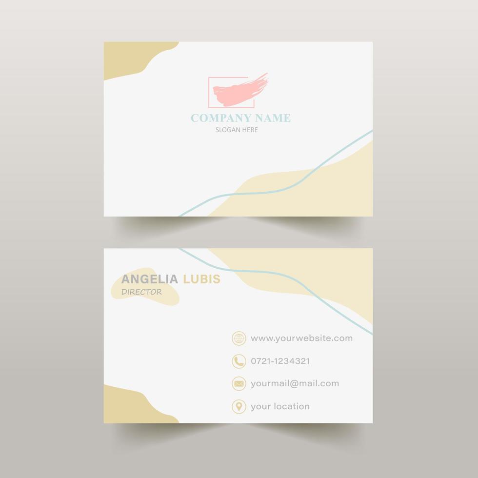Aesthetic business card design template with pastel color vector
