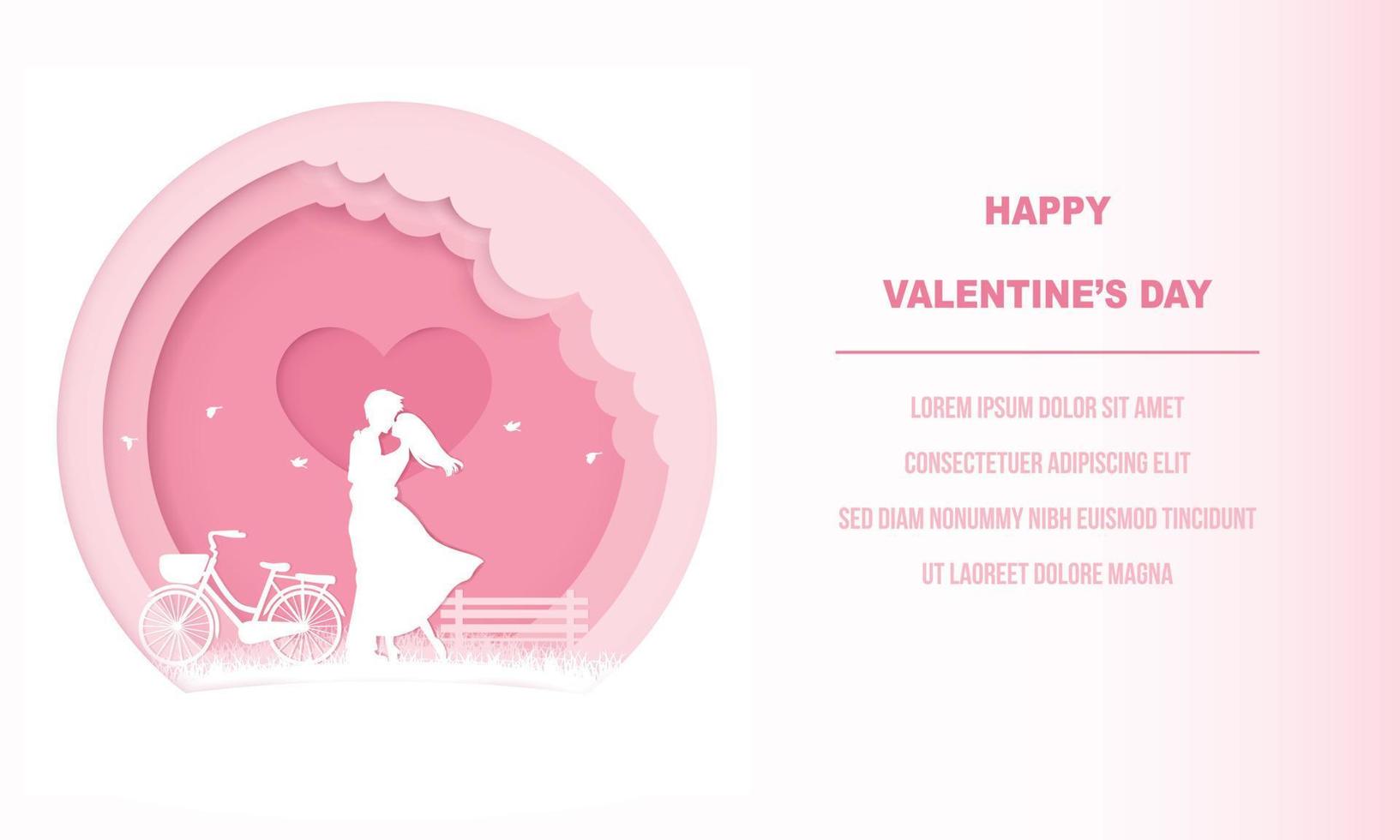 ilustración vectorial del día de san valentín hombre y mujer, estilo de corte de papel vector