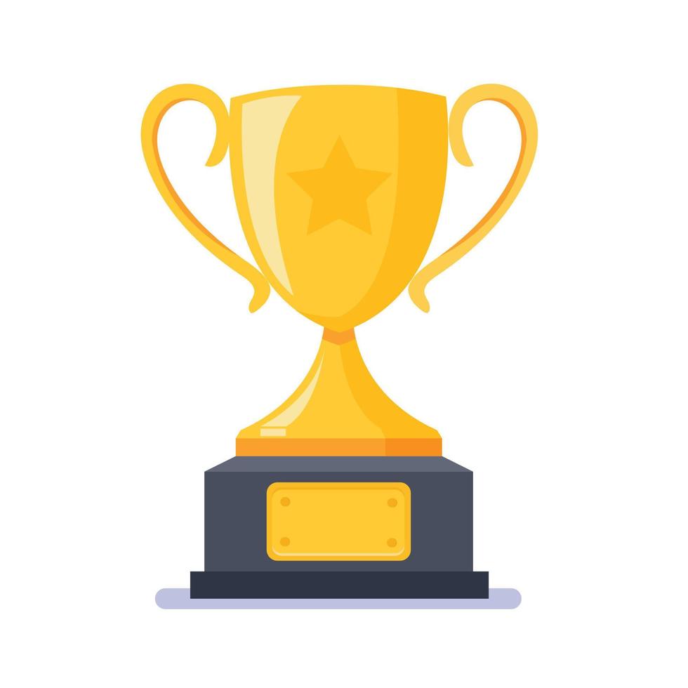 Trophy cup, award, vector icon in flat style