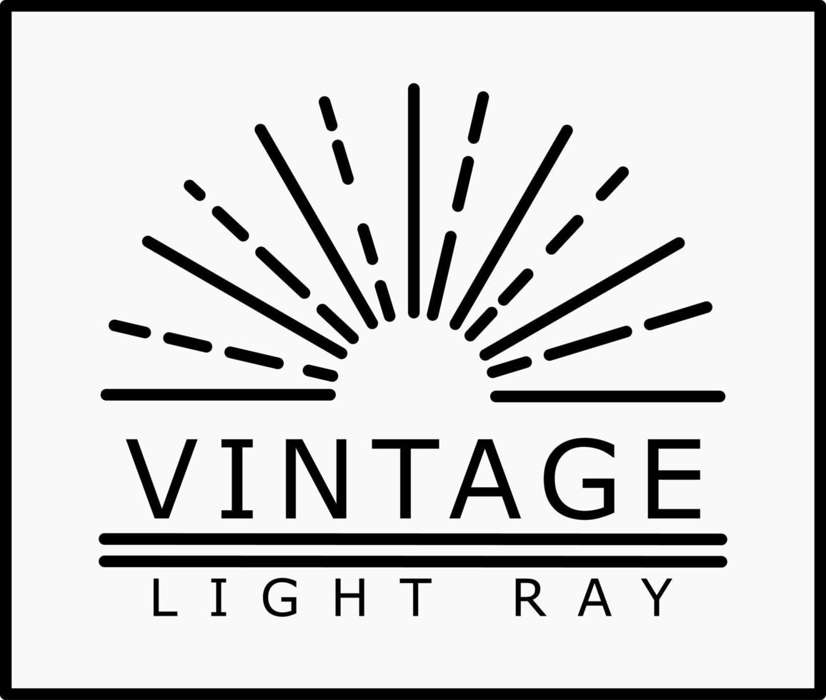 Vintage light ray logo design vector