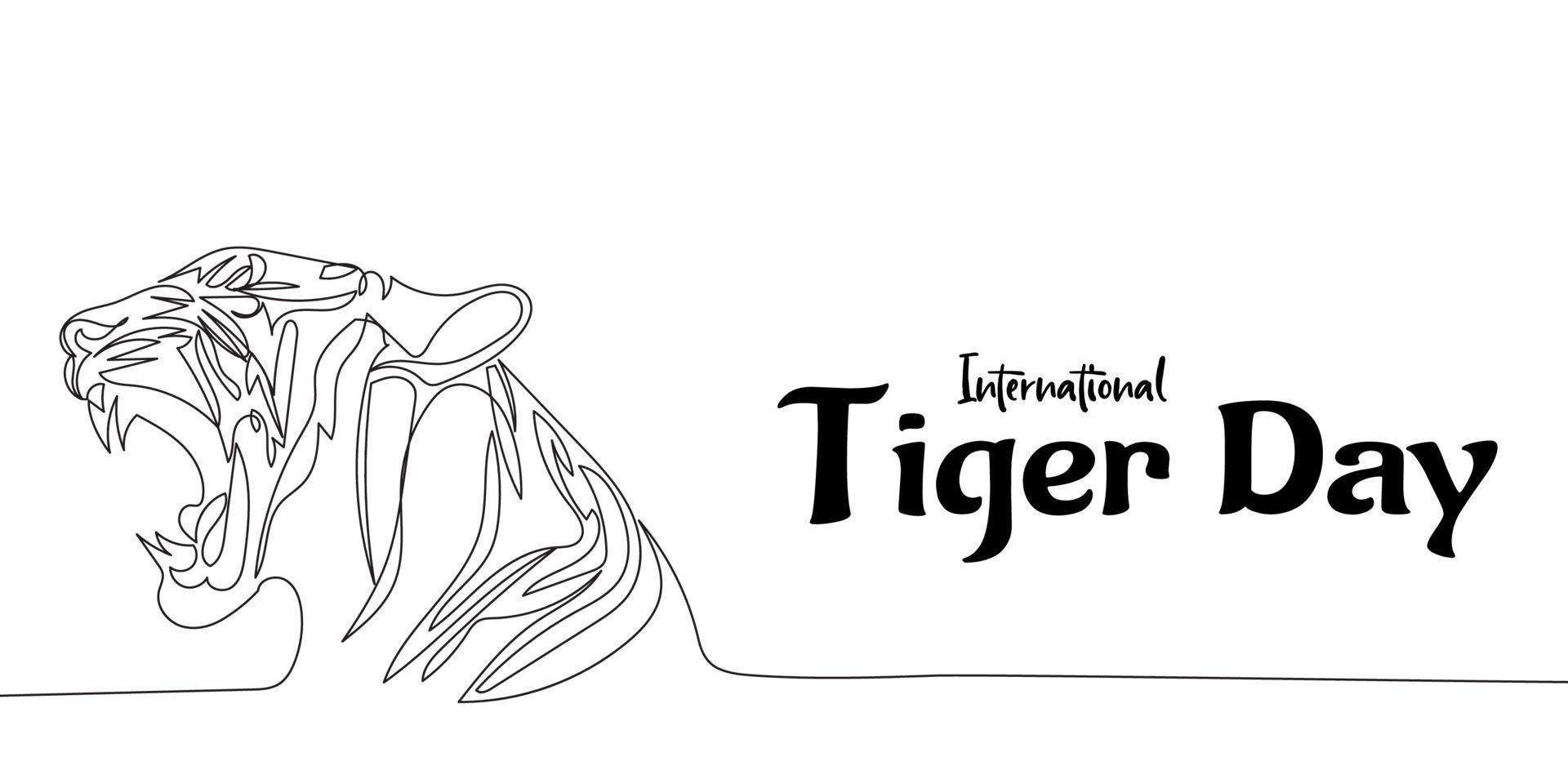 International tiger day awareness for conservation vector