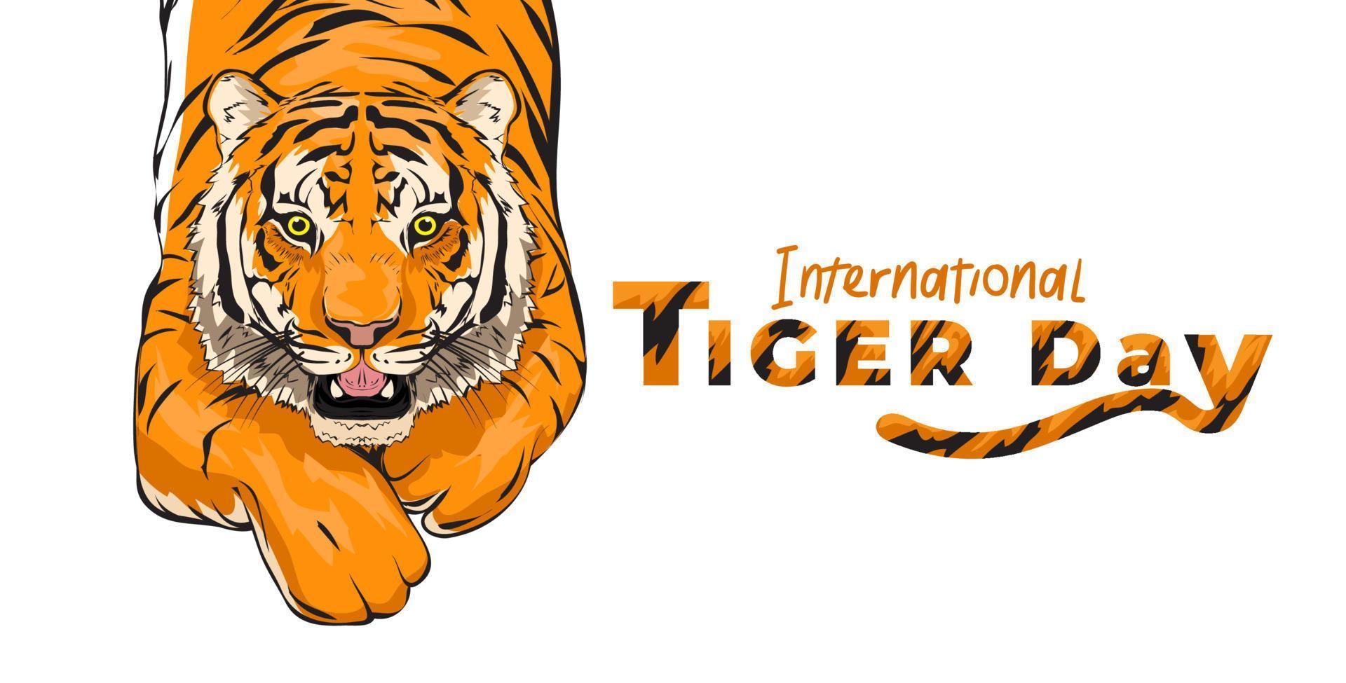 International tiger day awareness for conservation vector