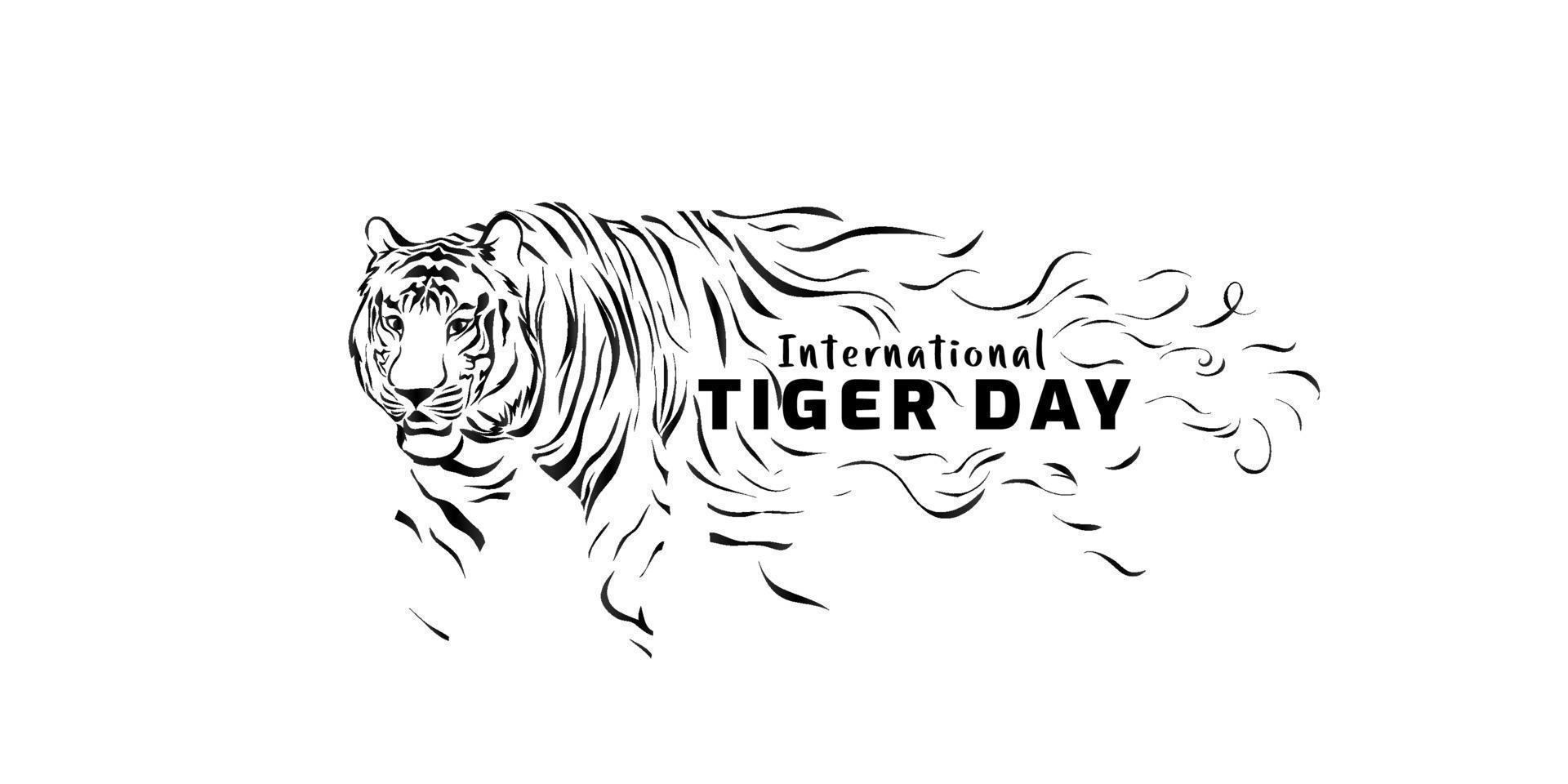 International tiger day awareness for conservation vector