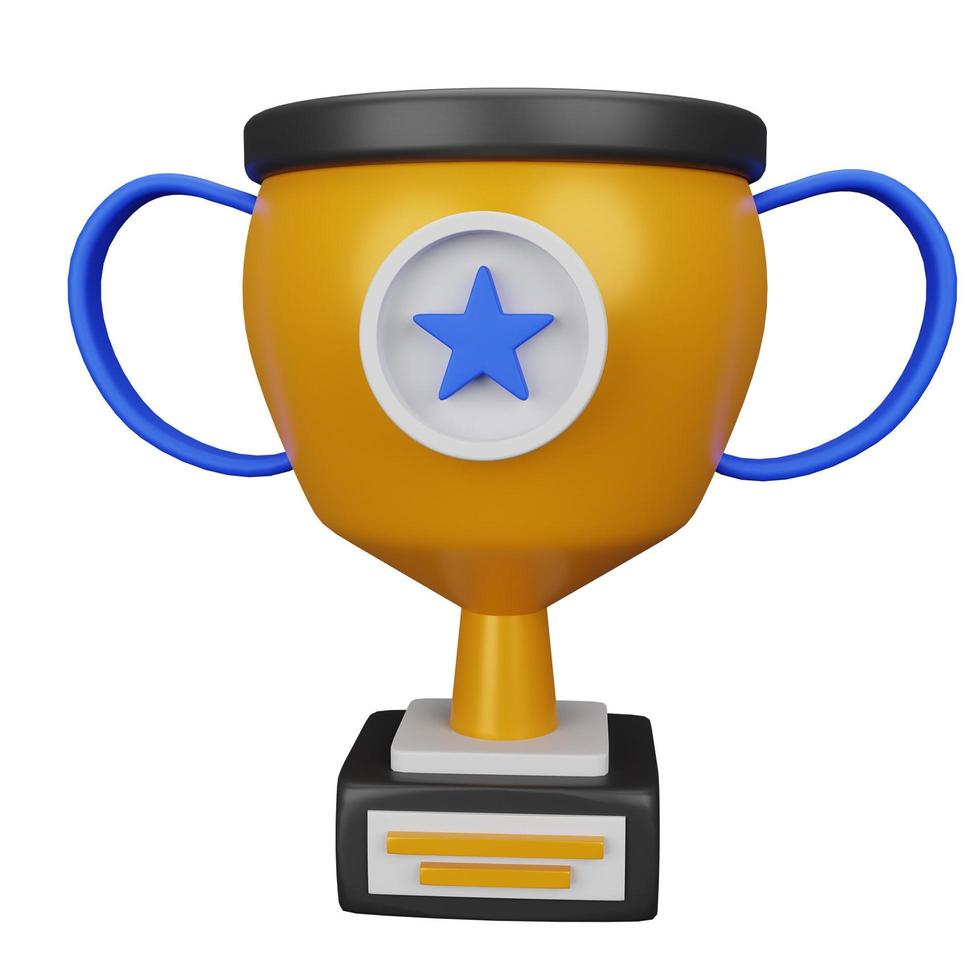 Trophy 3D Icon Illustration for your website, user interface, and presentation. 3D render Illustration. photo