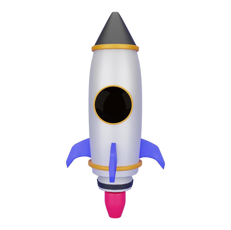 Rocket 3D Icon Illustration for your website, user interface, and presentation. 3D render Illustration. photo