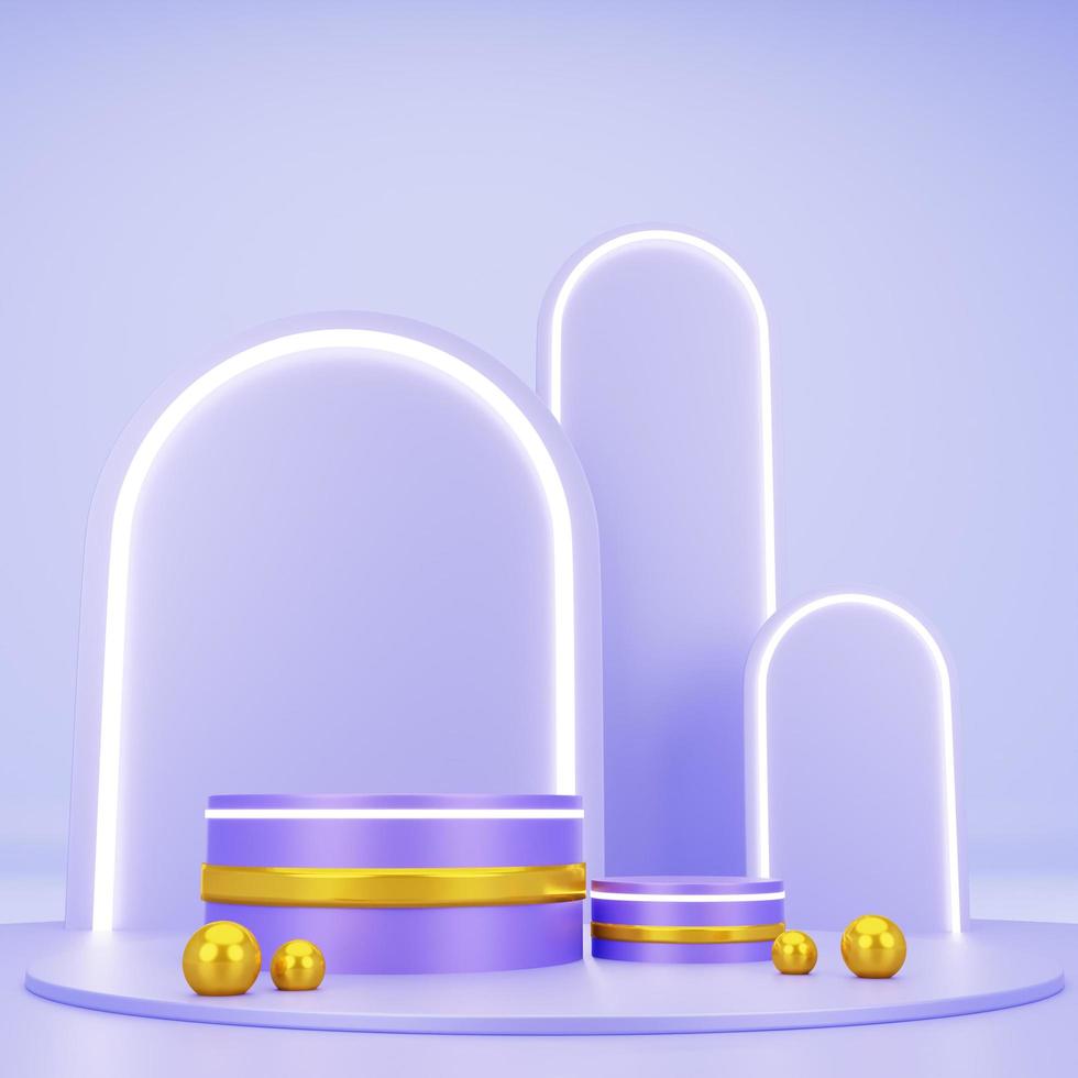 3D Elegant podium for product placement and display with background. 3D rendering geometric shape, Stage for awards on website in modern. photo