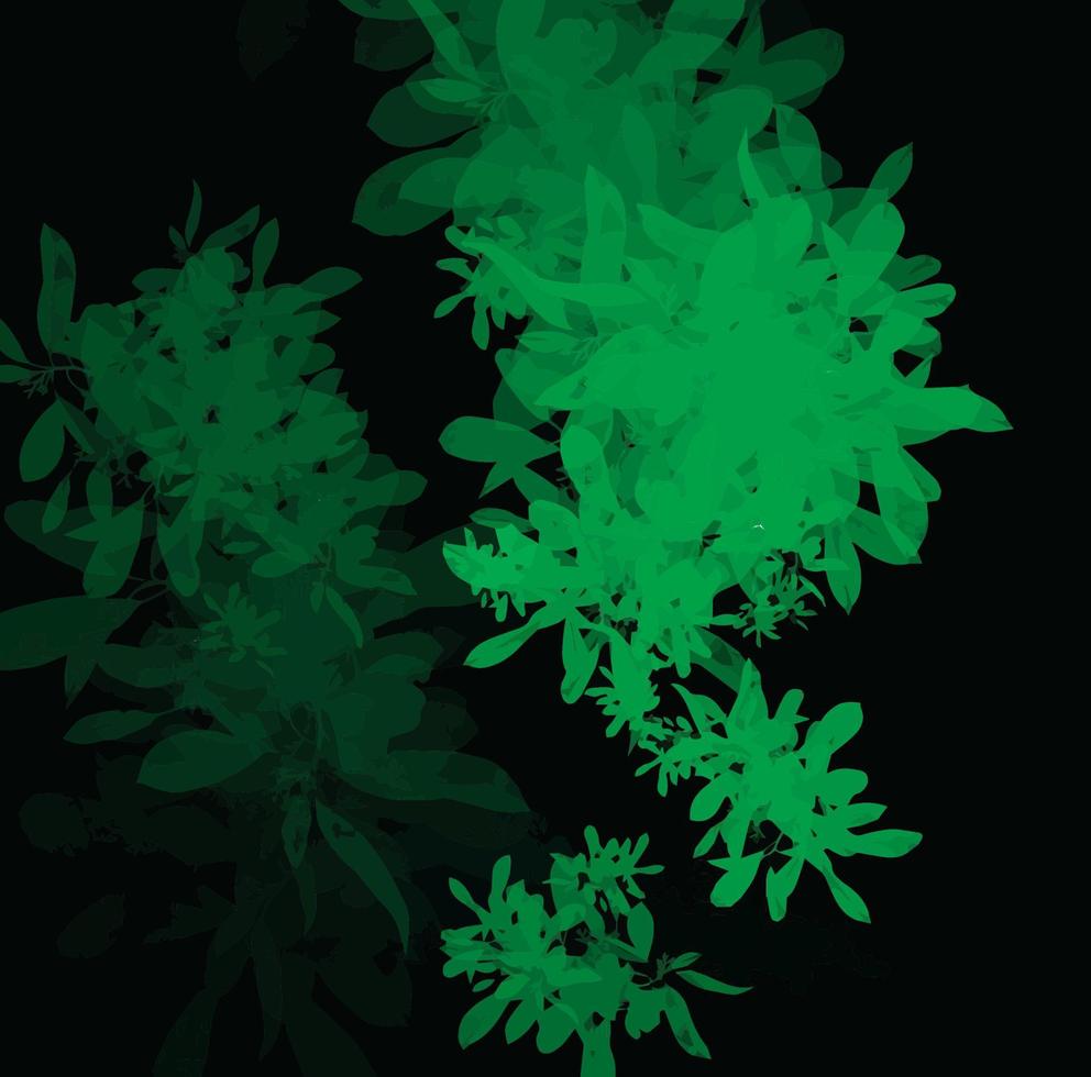 green leaves on black background vector