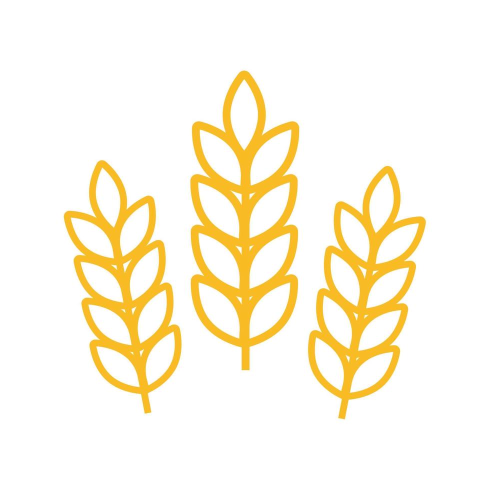Wheat ears icon vector farm logo template