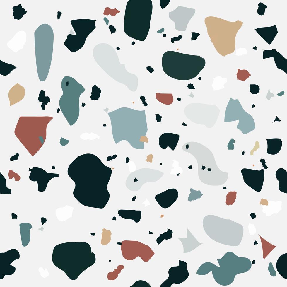 Terrazzo flooring vector seamless pattern