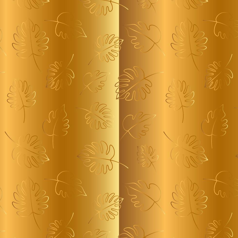 Minimal botanical art seamless pattern gold vector