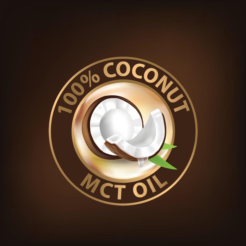 aceite de coco mct beneficios para la salud ilustración vectorial vector