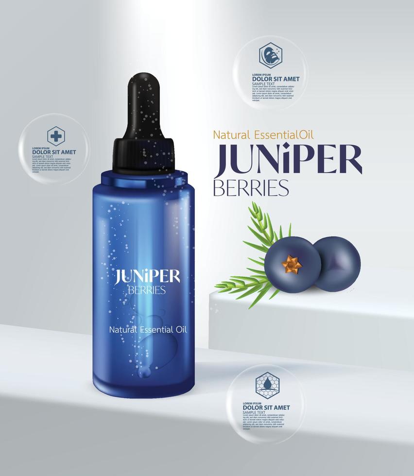 Juniper Berry  Essential Oils for skincare vector