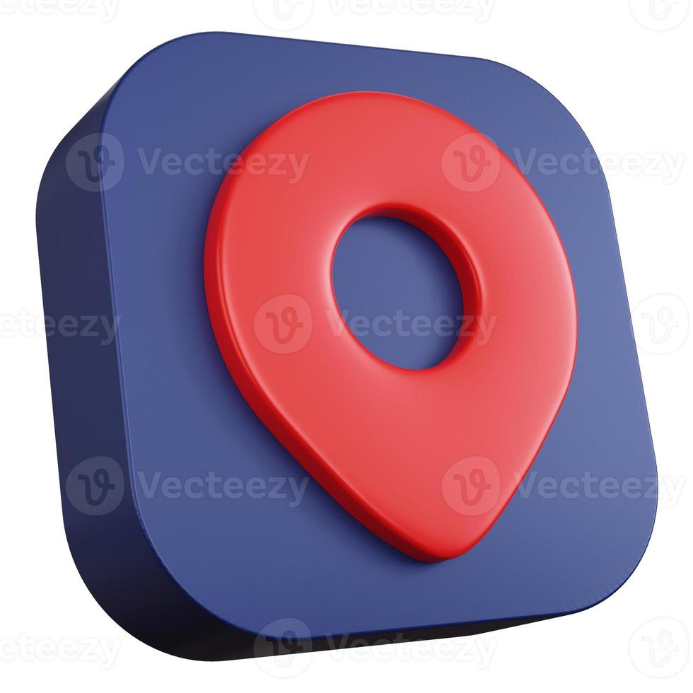 3d rendering icon pointer pin location navigation isolated photo