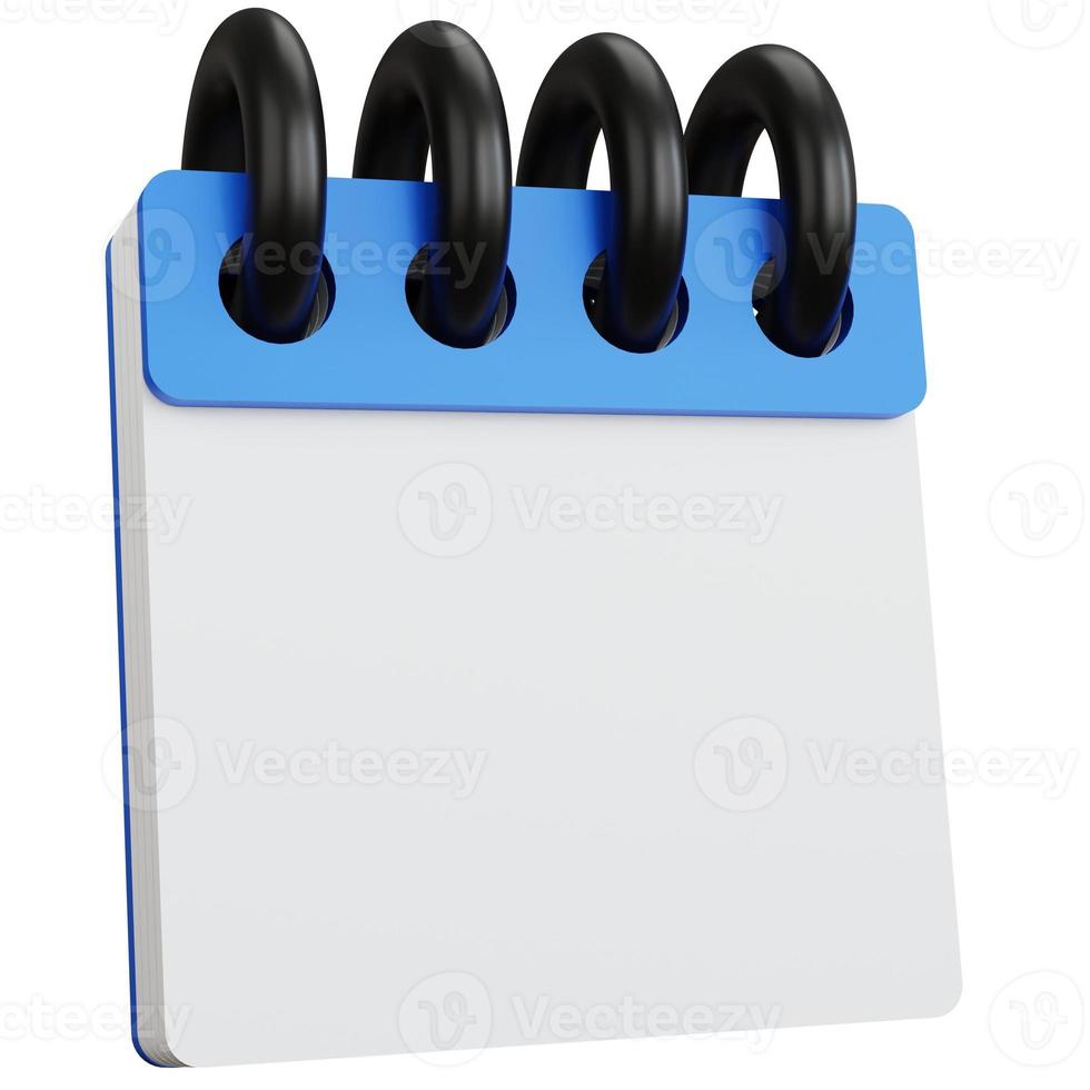 3d rendering calendar blank isolated photo