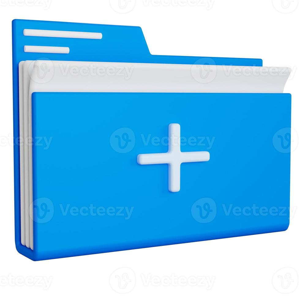 blue add folder isolated 3d render illustration photo