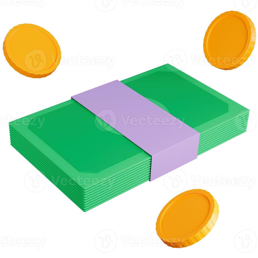 money isolated 3d rendering illustration photo