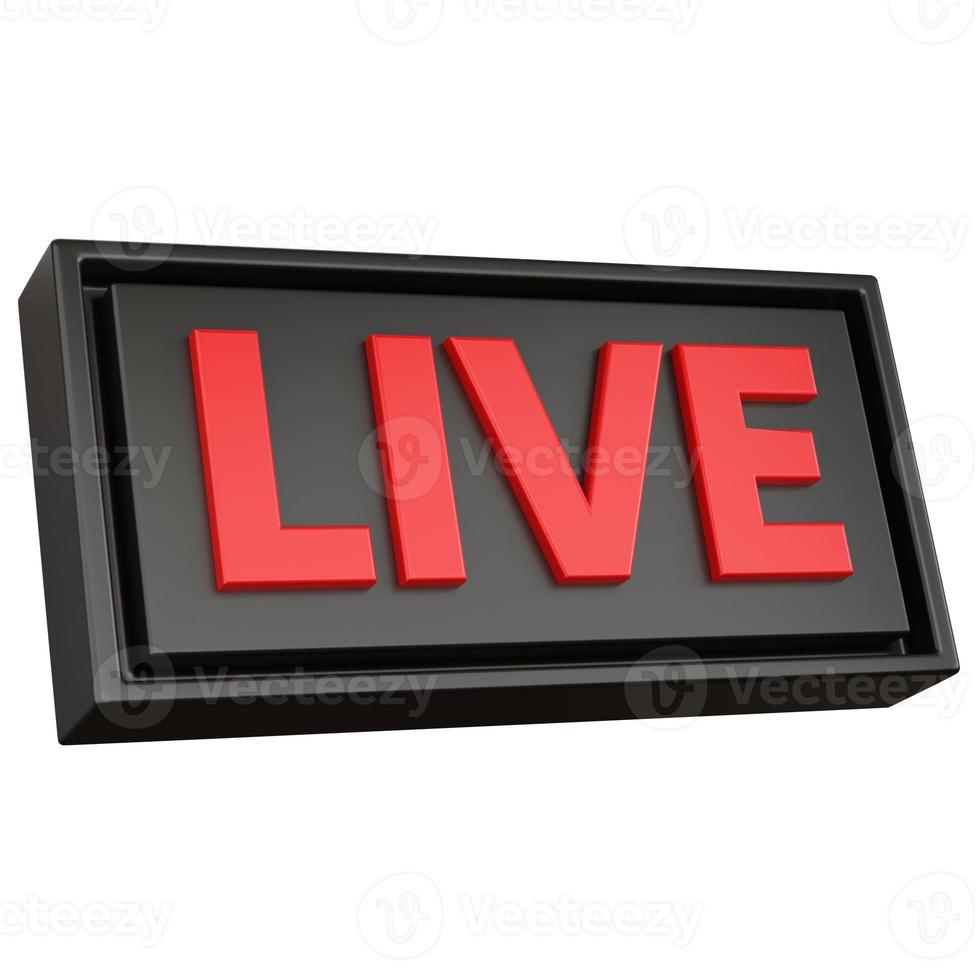3d rendering text live box isolated photo
