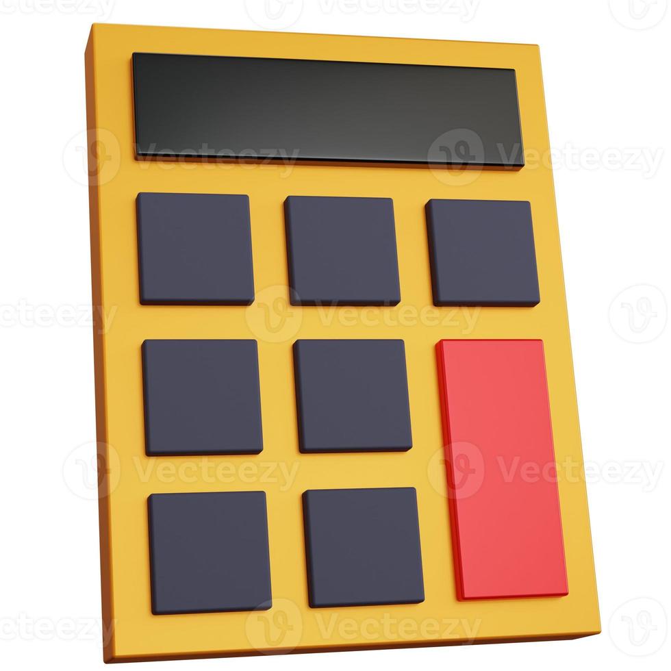 3d rendering calculator without symbols isolated photo