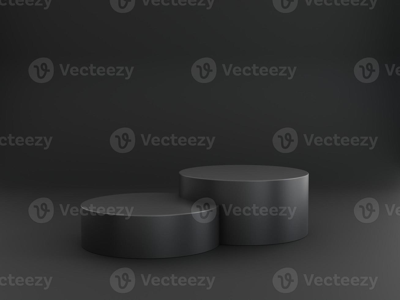 two round black podiums are great for 3D Rendering product presentations photo