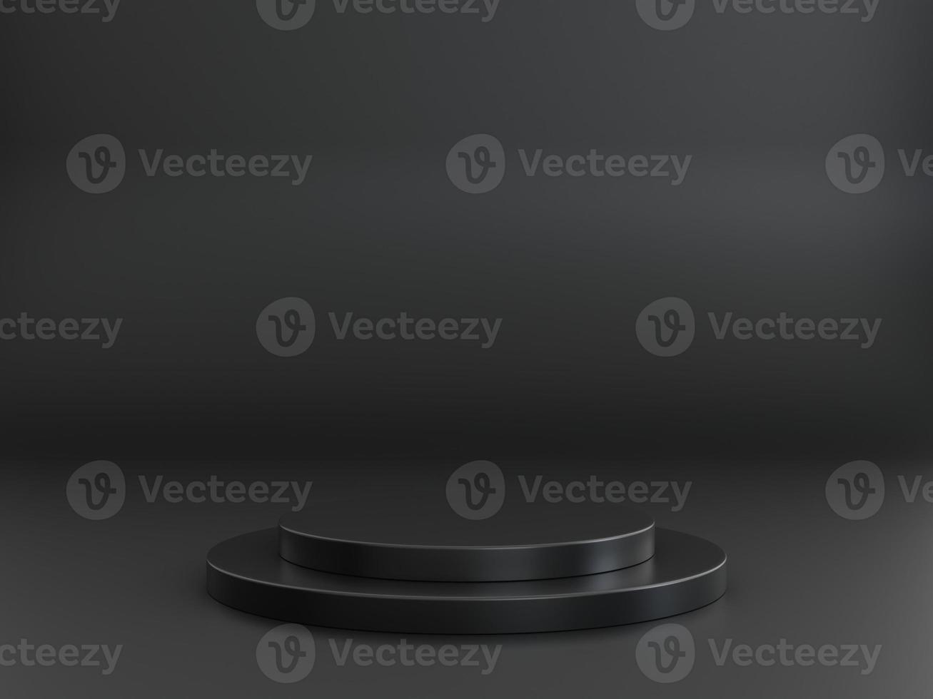 two stacks of round black podiums great for 3D Rendering product presentations photo