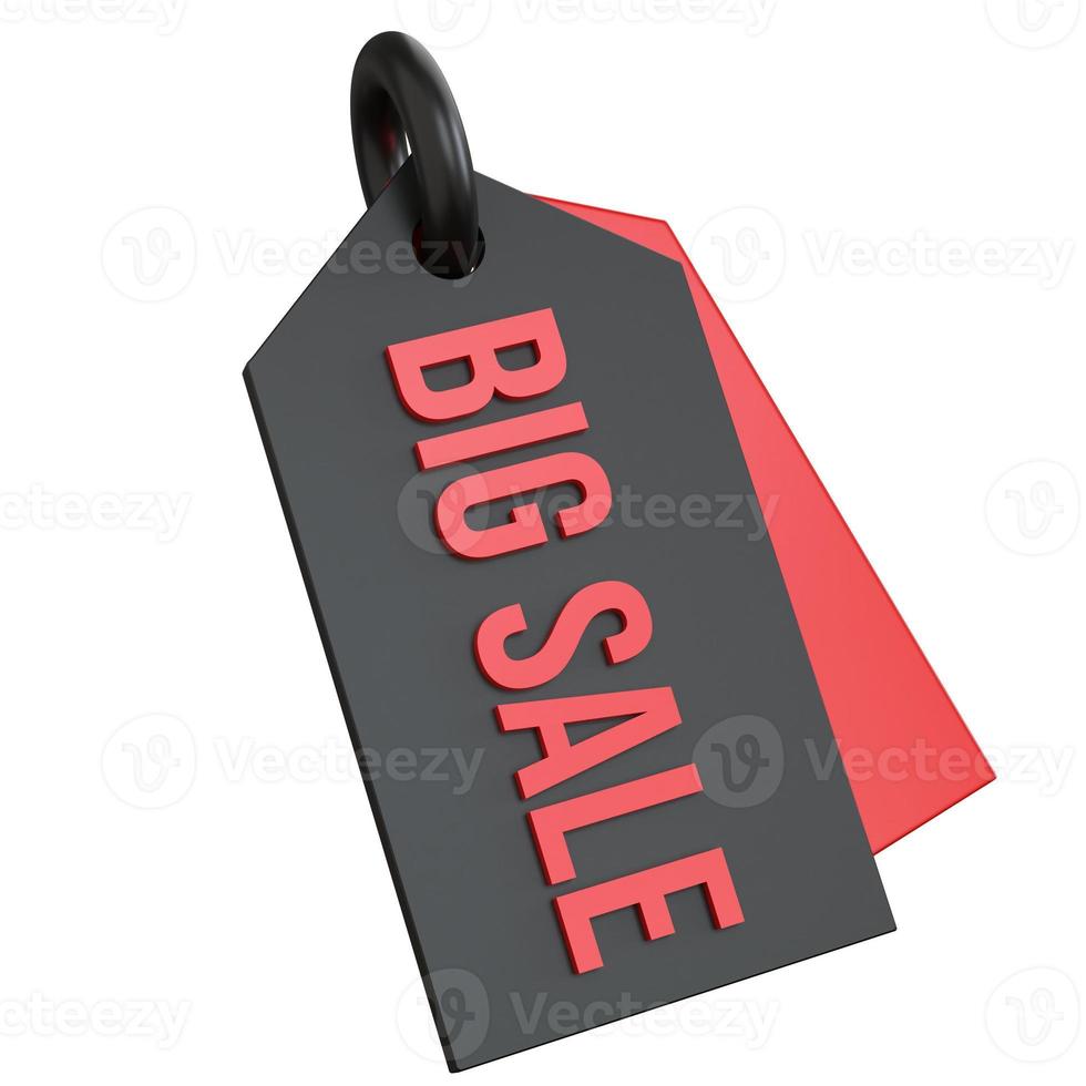 3d rendering big sales tags isolated photo