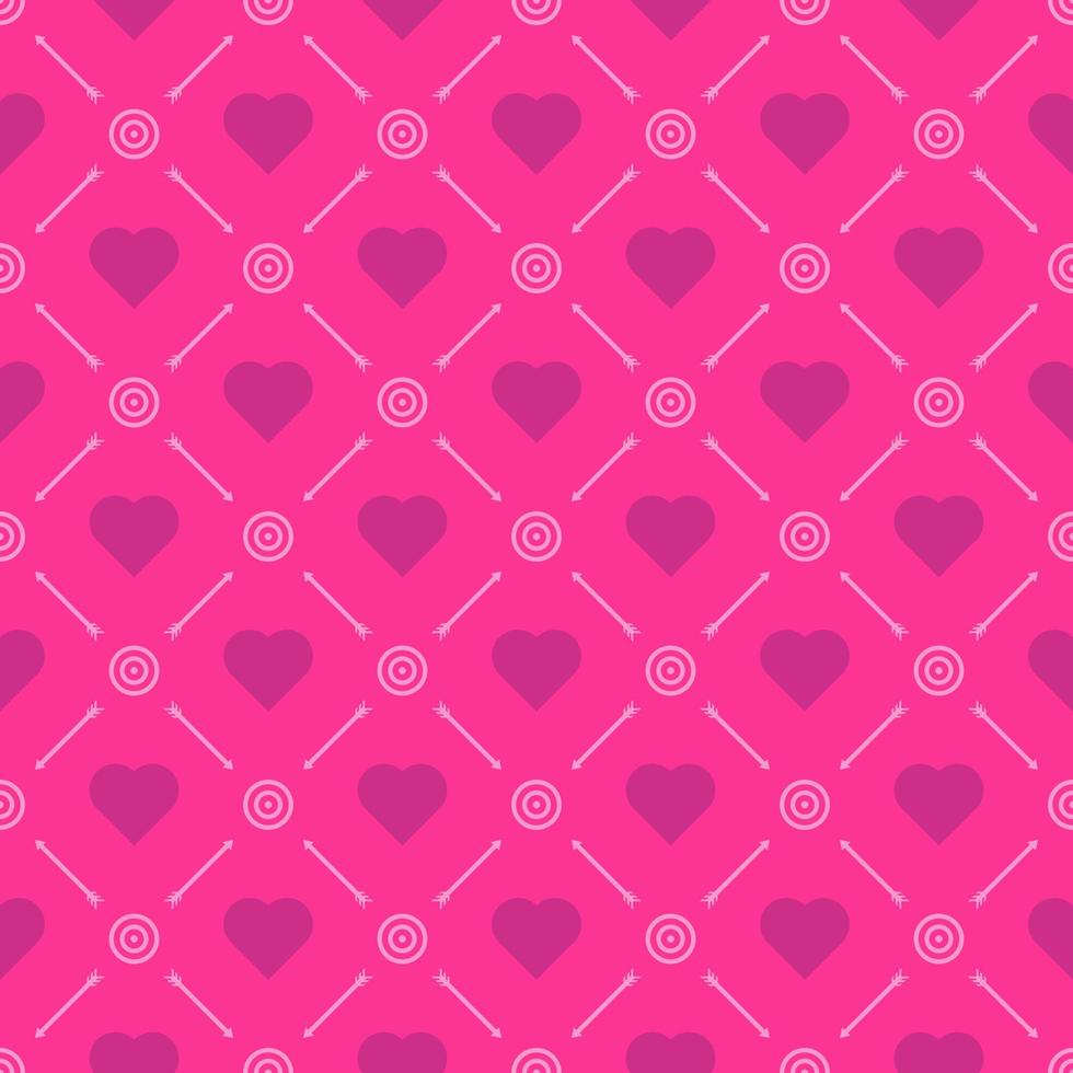 Seamless Background Pink Tones Heart And Arrow Shape vector