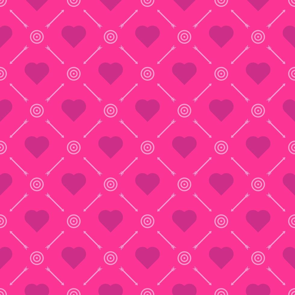 Seamless Background Pink Tones Heart And Arrow Shape vector