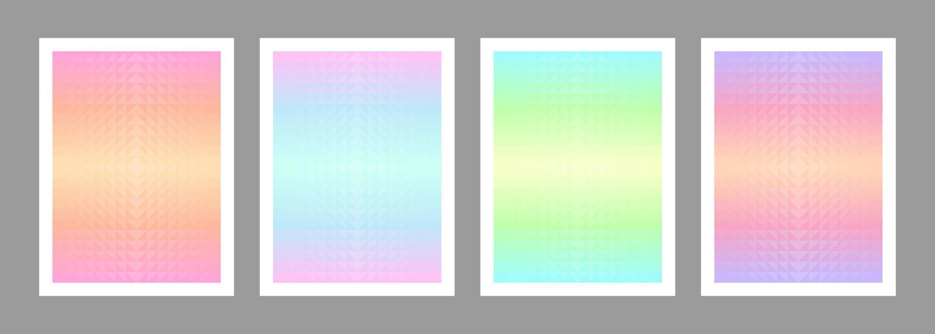 Pastel Color Poster Set Geometric Triangle Background vector