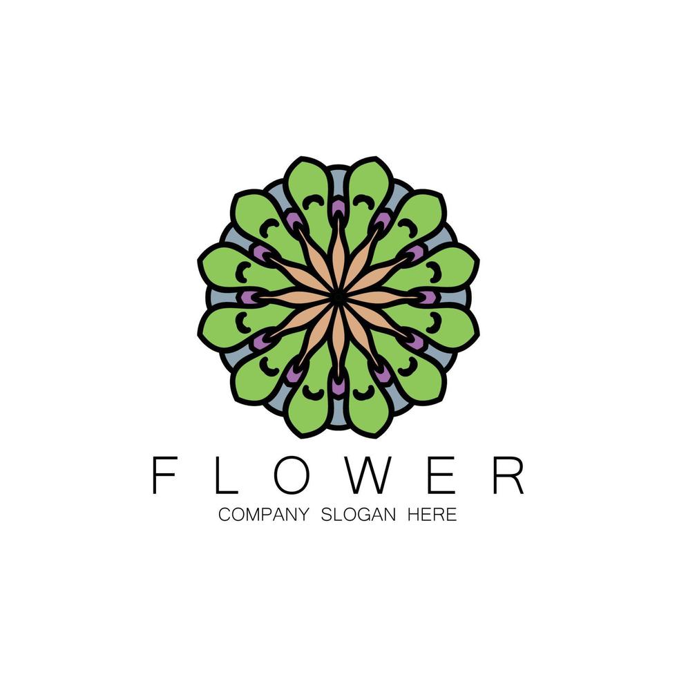 Floral Logo Design, Mandala Art Vector, For Company Brand, Banner Sticker, Or Product vector