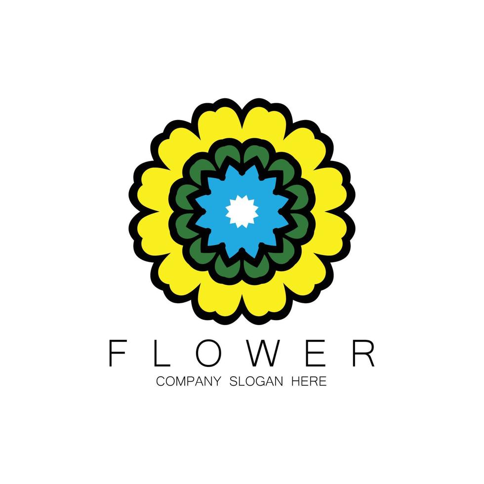 Floral Logo Design, Mandala Art Vector, For Company Brand, Banner Sticker, Or Product vector
