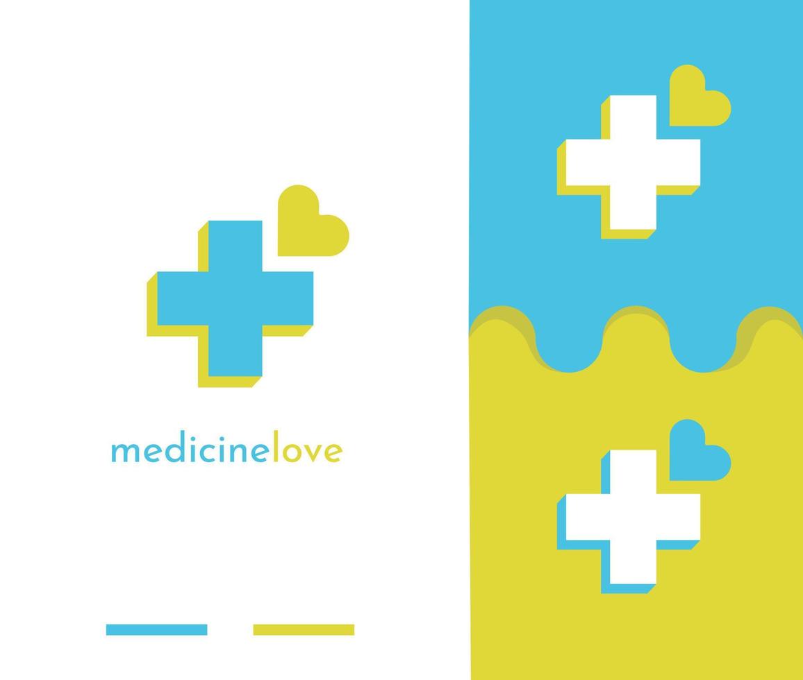 Medicine Love Medical Brand logo design vector