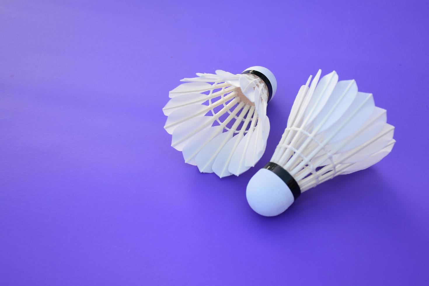 isolated white cream badminton shuttlecock feather, for badminton sport playing. photo