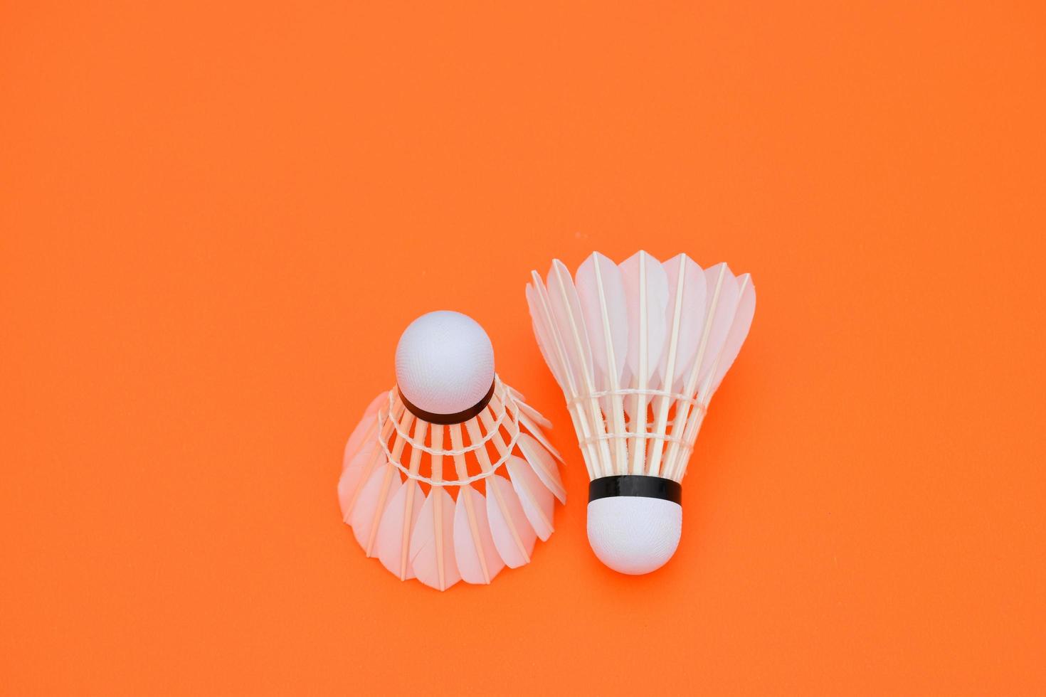 isolated white cream badminton shuttlecock feather, for badminton sport playing. photo