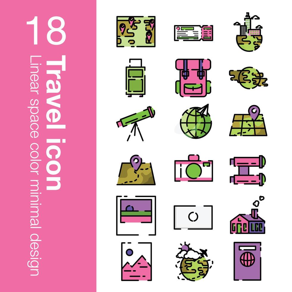 summer vacation travel collection icon vector