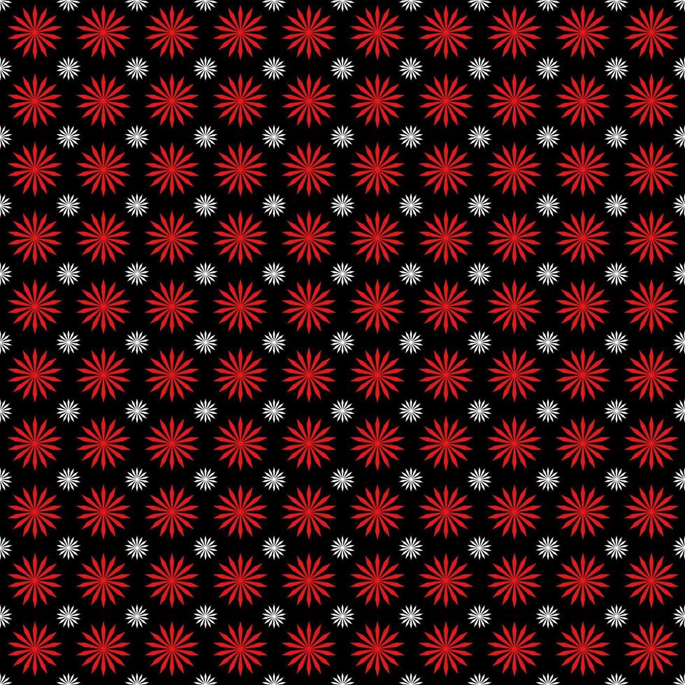 Red and white flower seamless pattern on black background for fabric design,wallpaper,wrapping paper vector