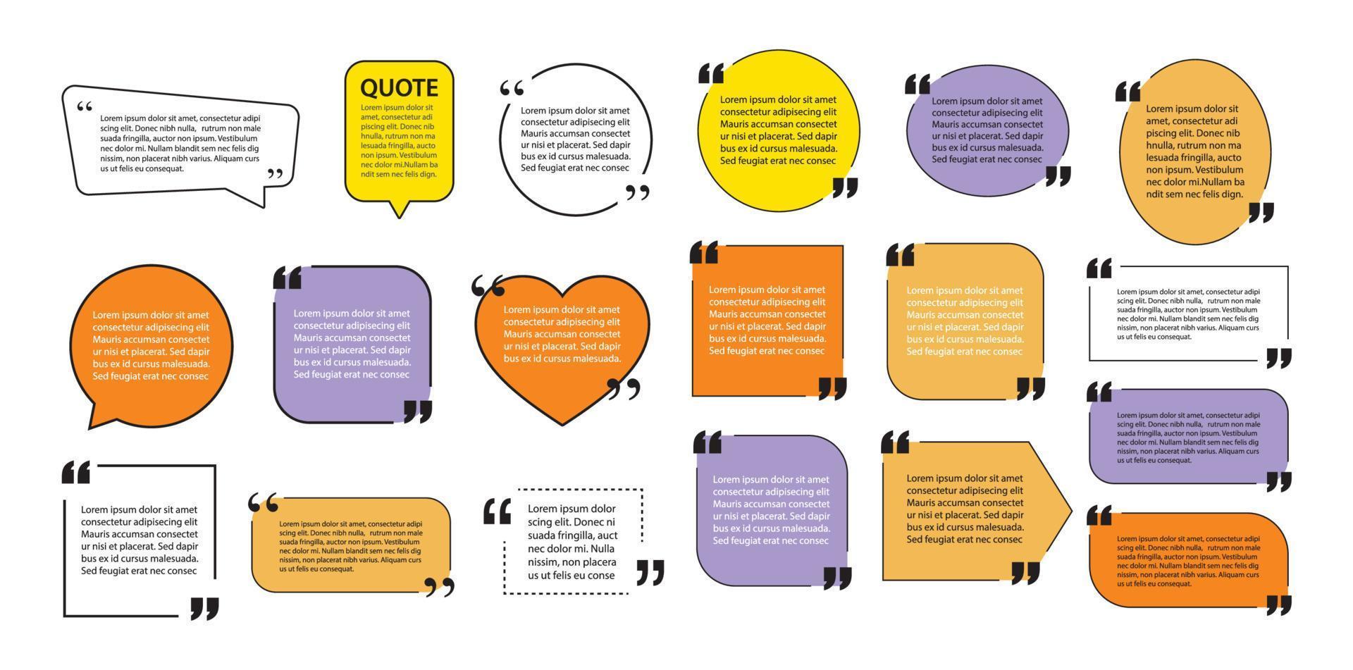 modern quote box text template design elements. vector