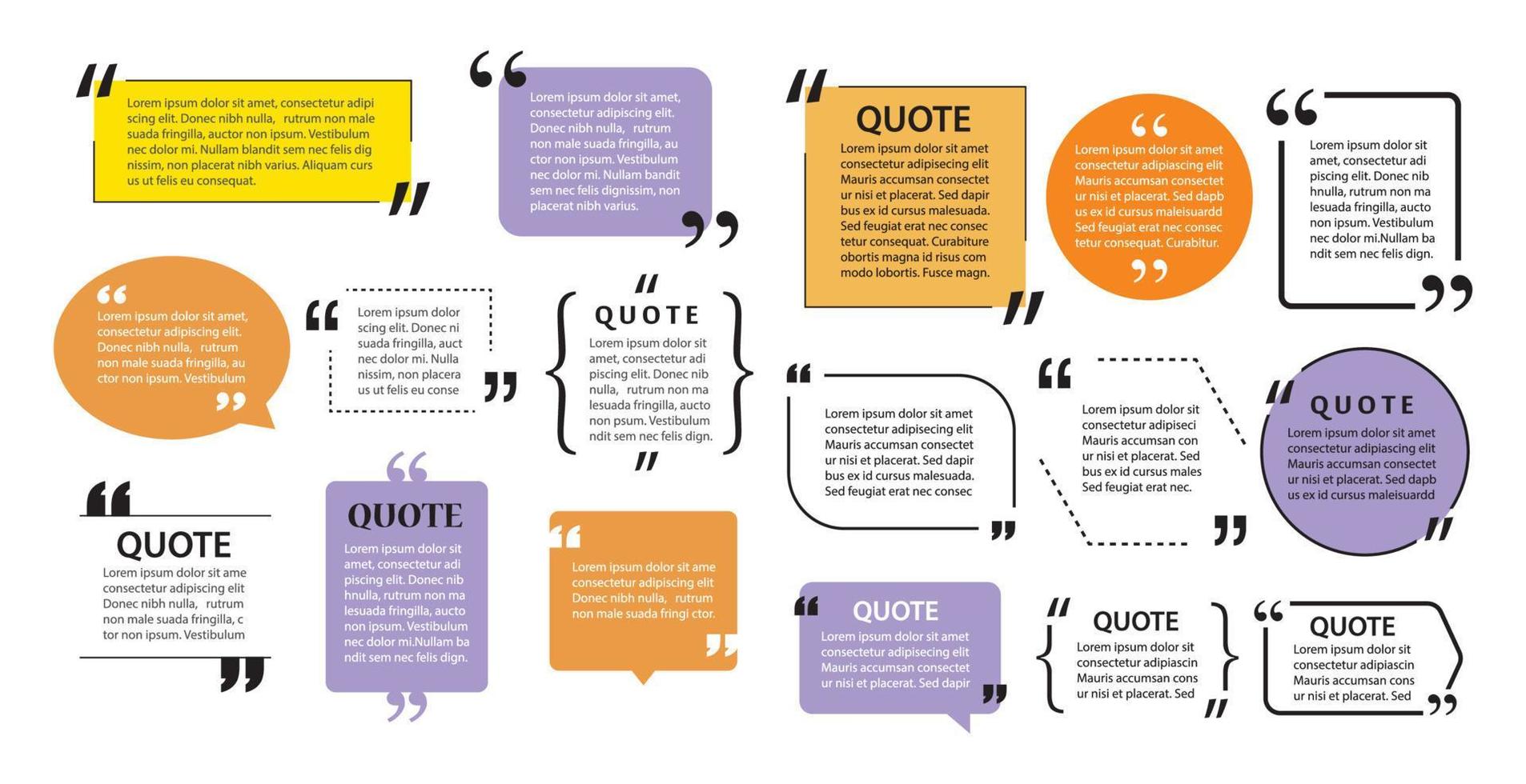 modern quote box text template design elements. vector