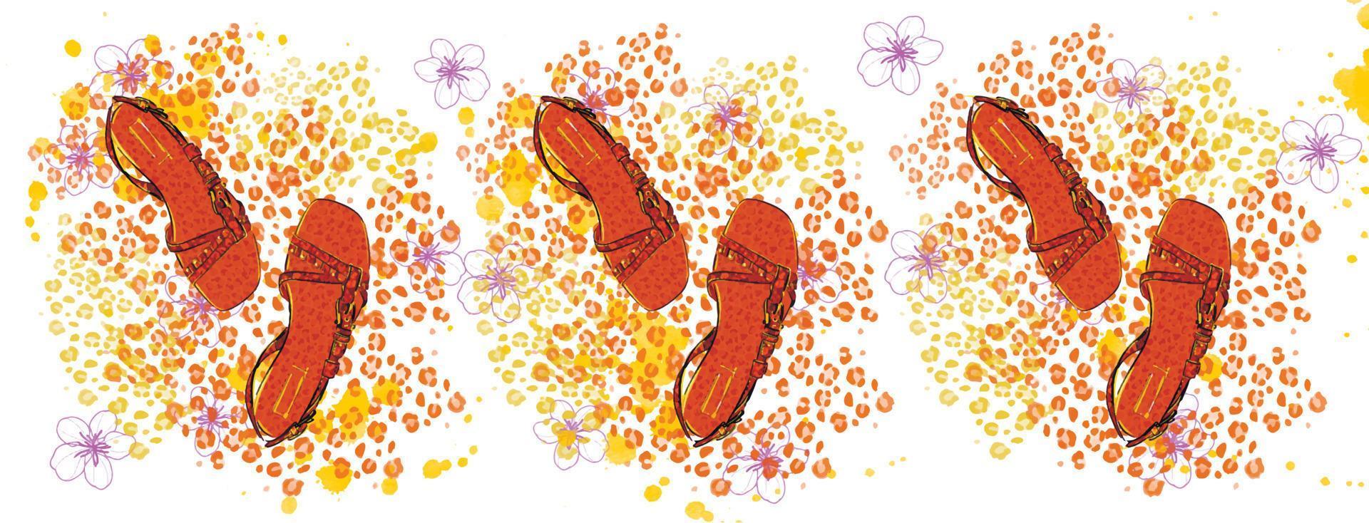 Fashion shoes pattern. Vector illustration.