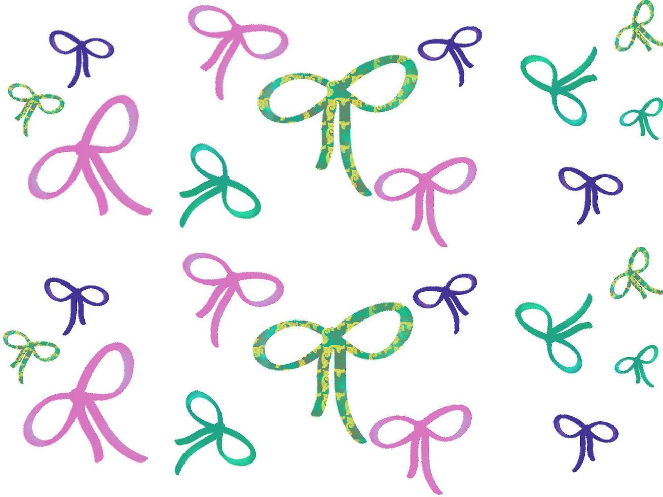 Watercolour vector pattern with ribbons.