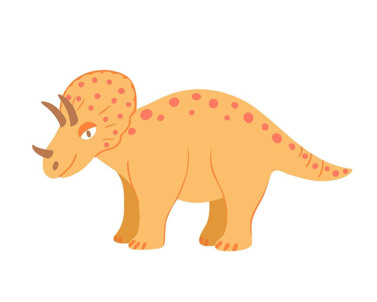 Dinosaur triceratops. Illustration for printing, backgrounds, covers, packaging, greeting cards, posters, stickers, textile and seasonal design. Isolated on white background. vector
