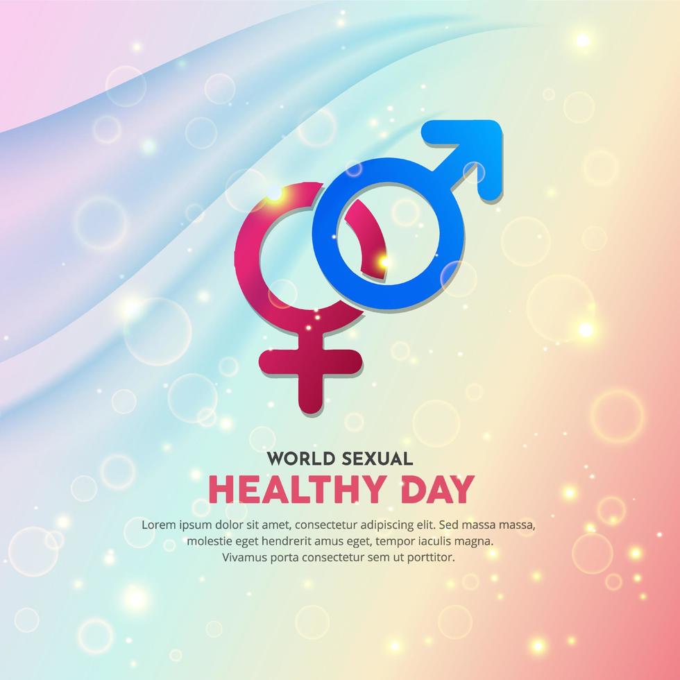 celebración del día mundial de la salud sexual vector de diseño aislado sobre fondo pastel