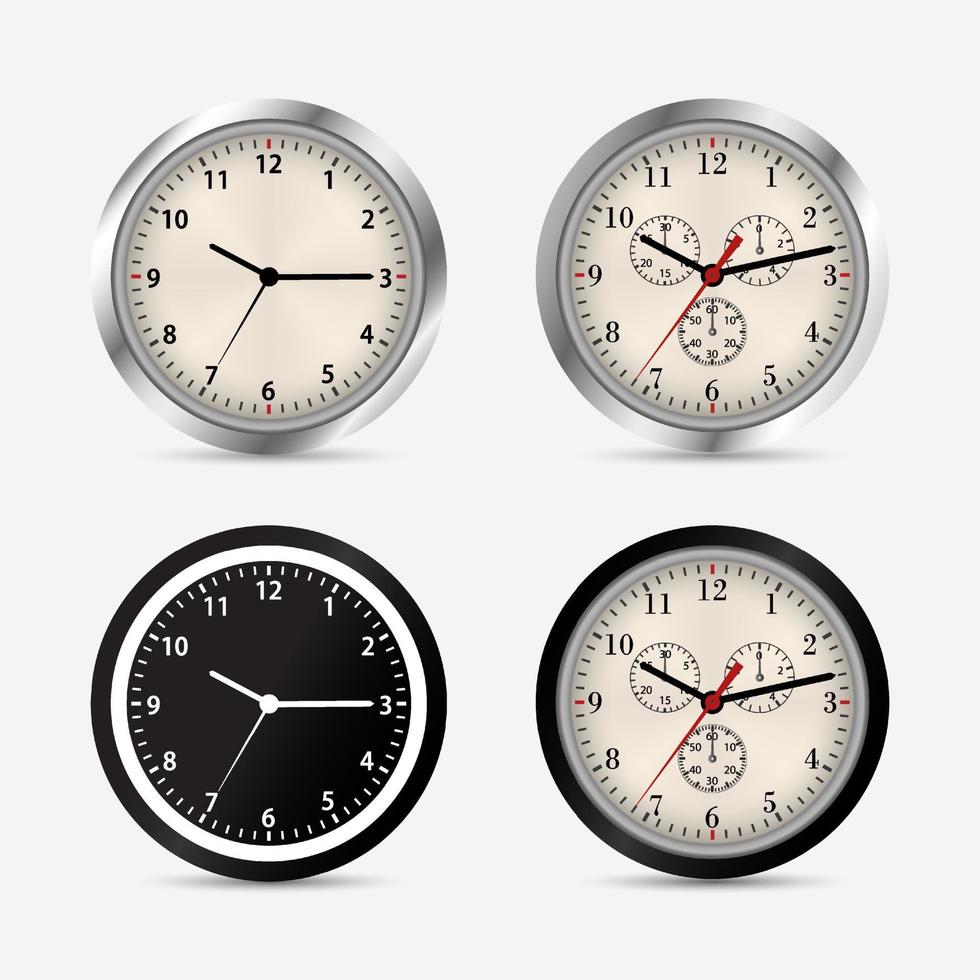 colección de vector de icono de diseño de reloj. vector de concepto de diseño de reloj realista