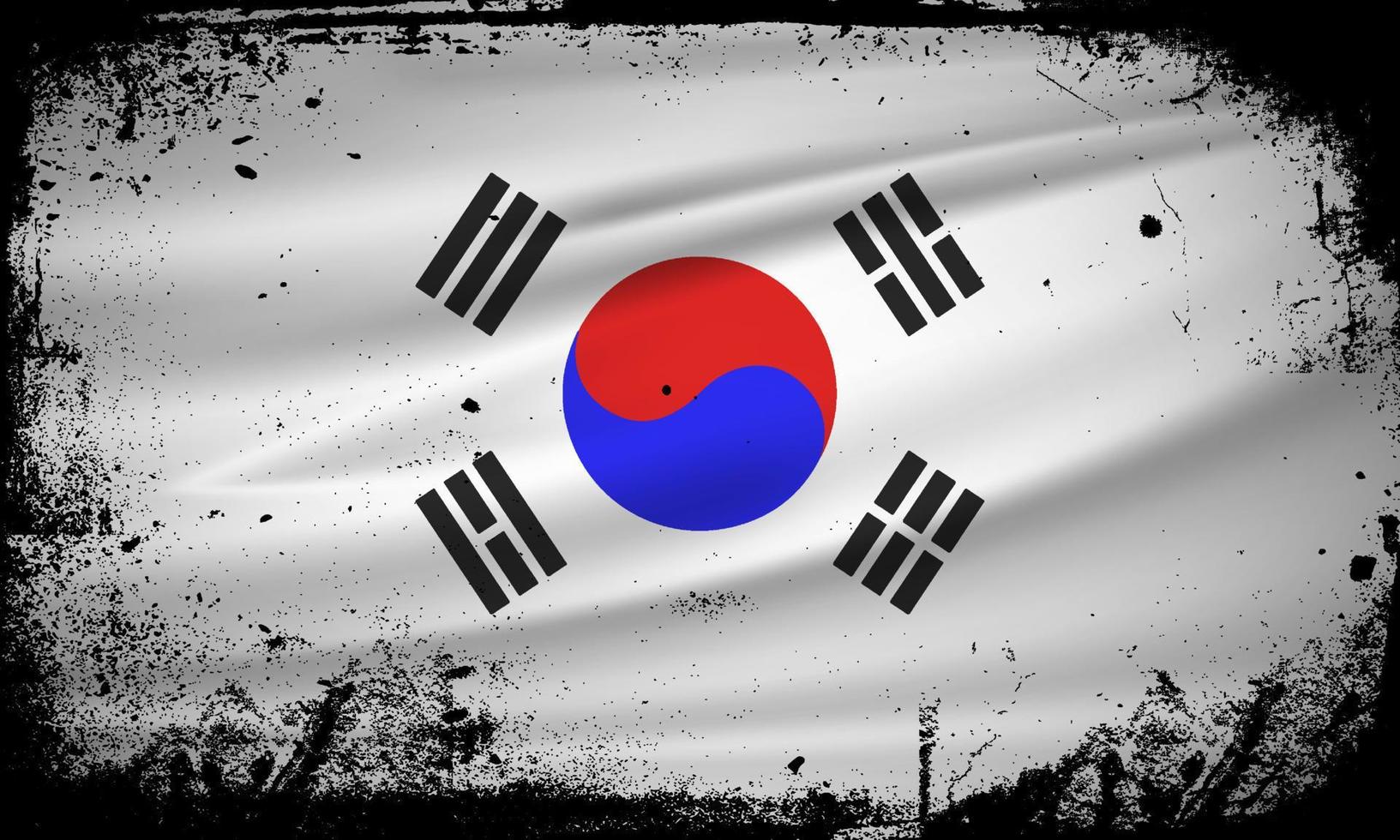 New Abstract South Korea flag background vector with grunge stroke