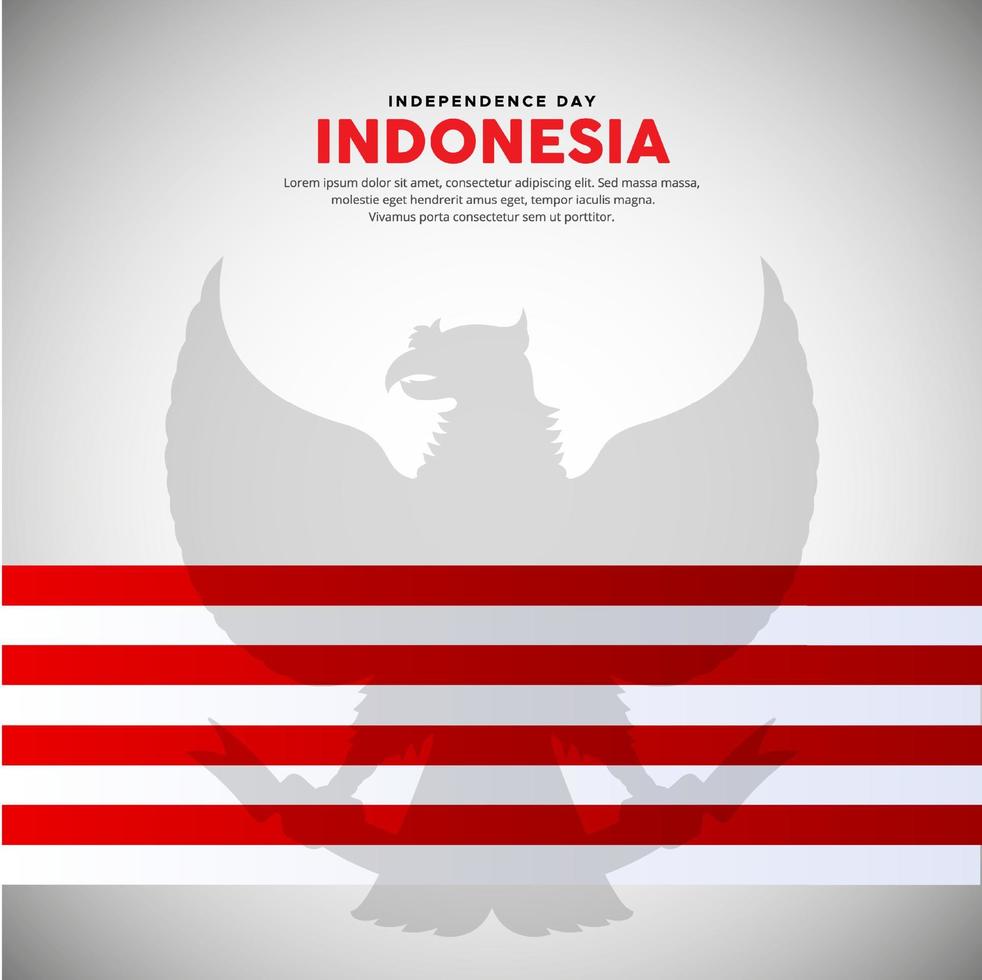 increíble vector de diseño del día de la independencia de indonesia con silueta.