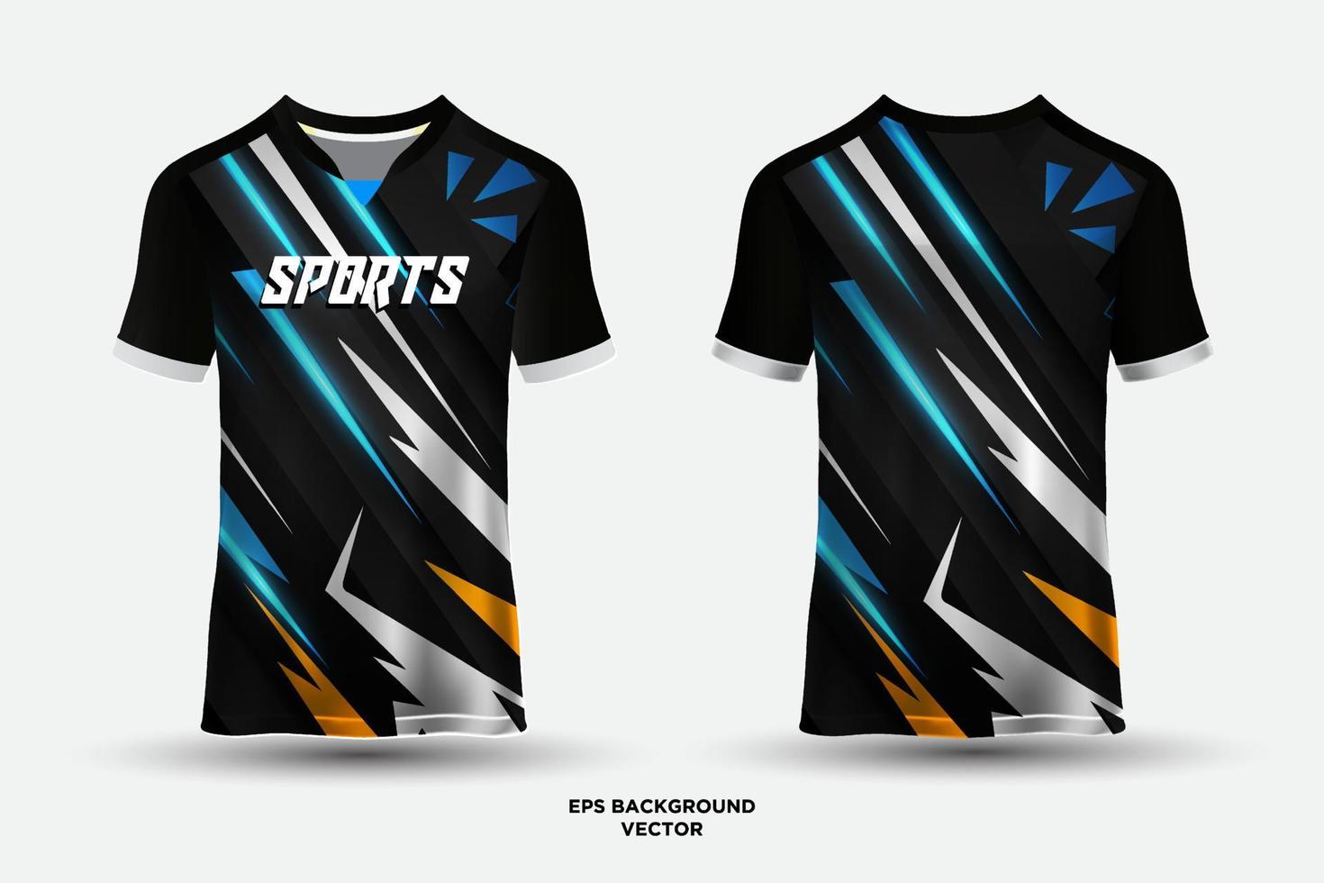 vector de diseño de camiseta deportiva futurista con elementos geométricos