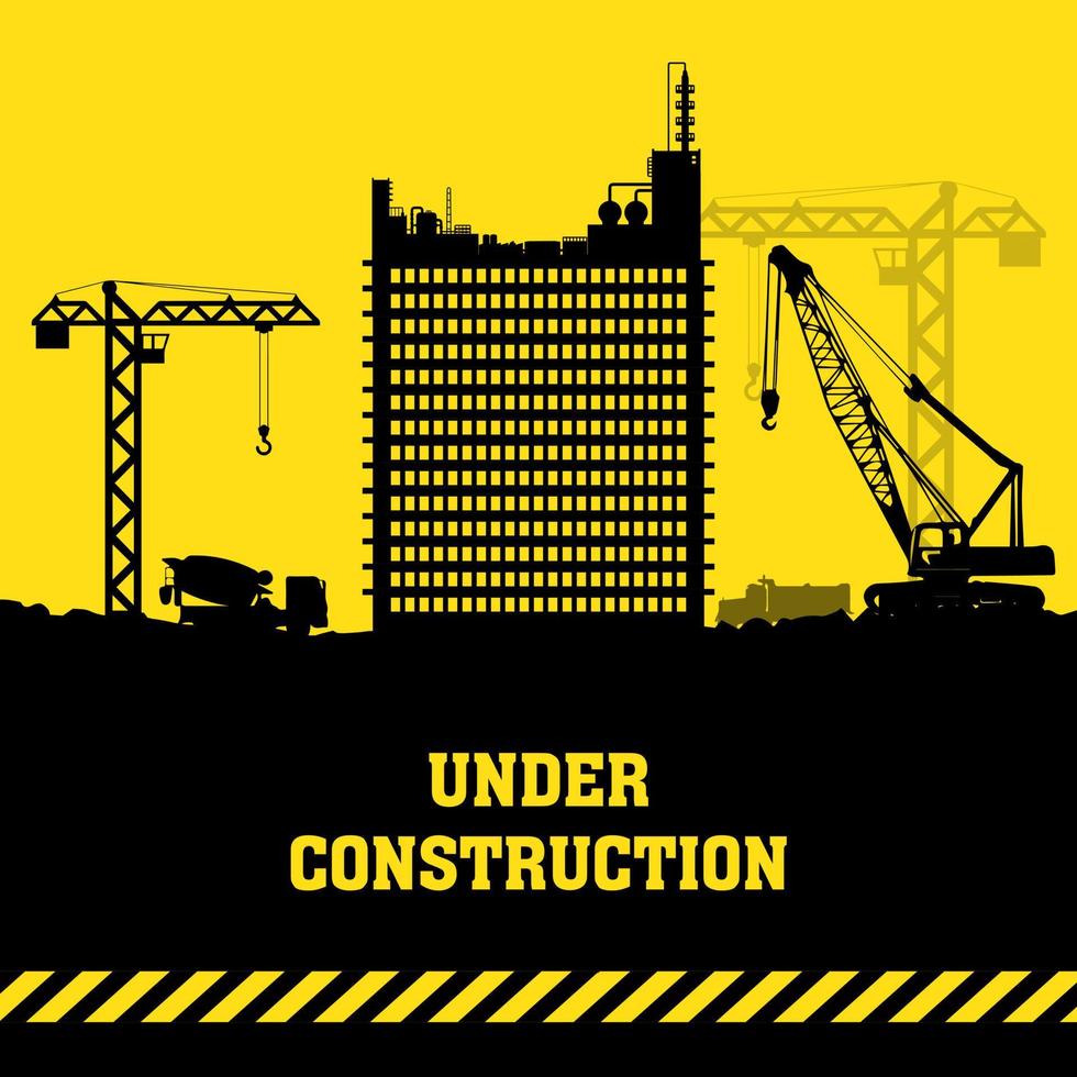 Simple and flat design of bulding under construction. Modern bulding under construction design vector