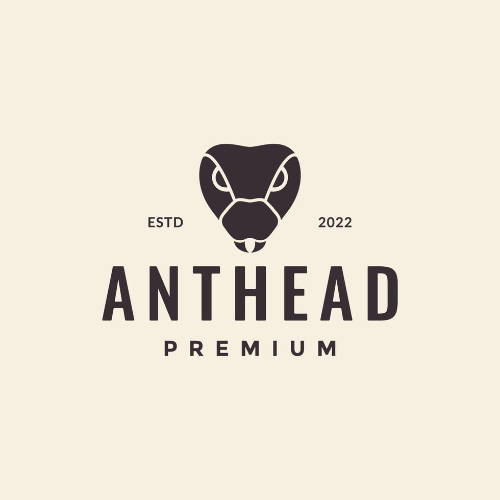 head insect ant hipster logo design vector graphic symbol icon illustration creative idea