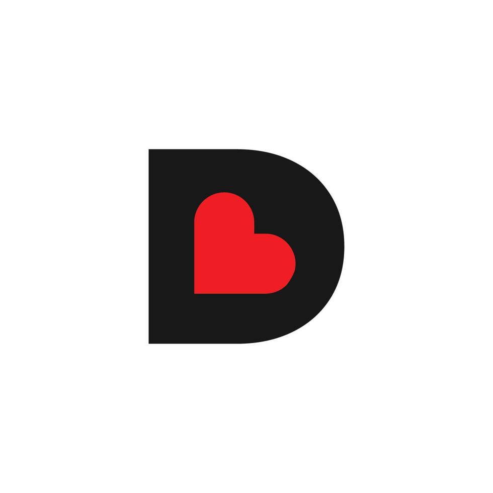 Creative Minimalist Alphabet Initial Letter Mark Monogram Heart Logo DH D H Editable in Vector Format