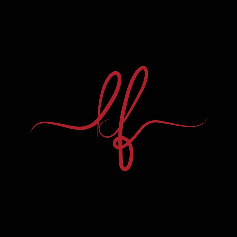 Creative Modern Minimal Alphabet Initial Letter Mark Monogram Handwriting KF Logo K F Editable in Vector Format